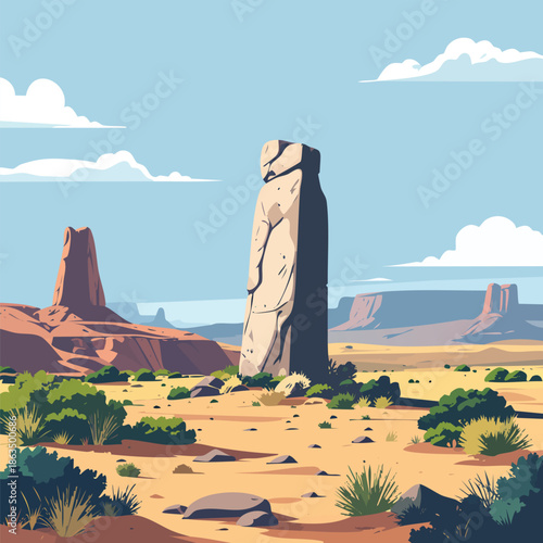 vector illustration of a desert landscape