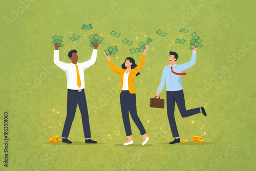 Happy People With Money