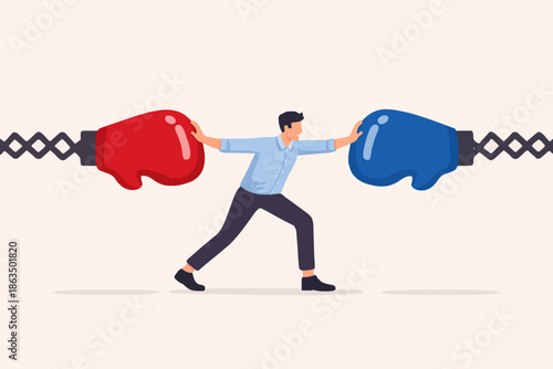 Man Pulling Against Resistance