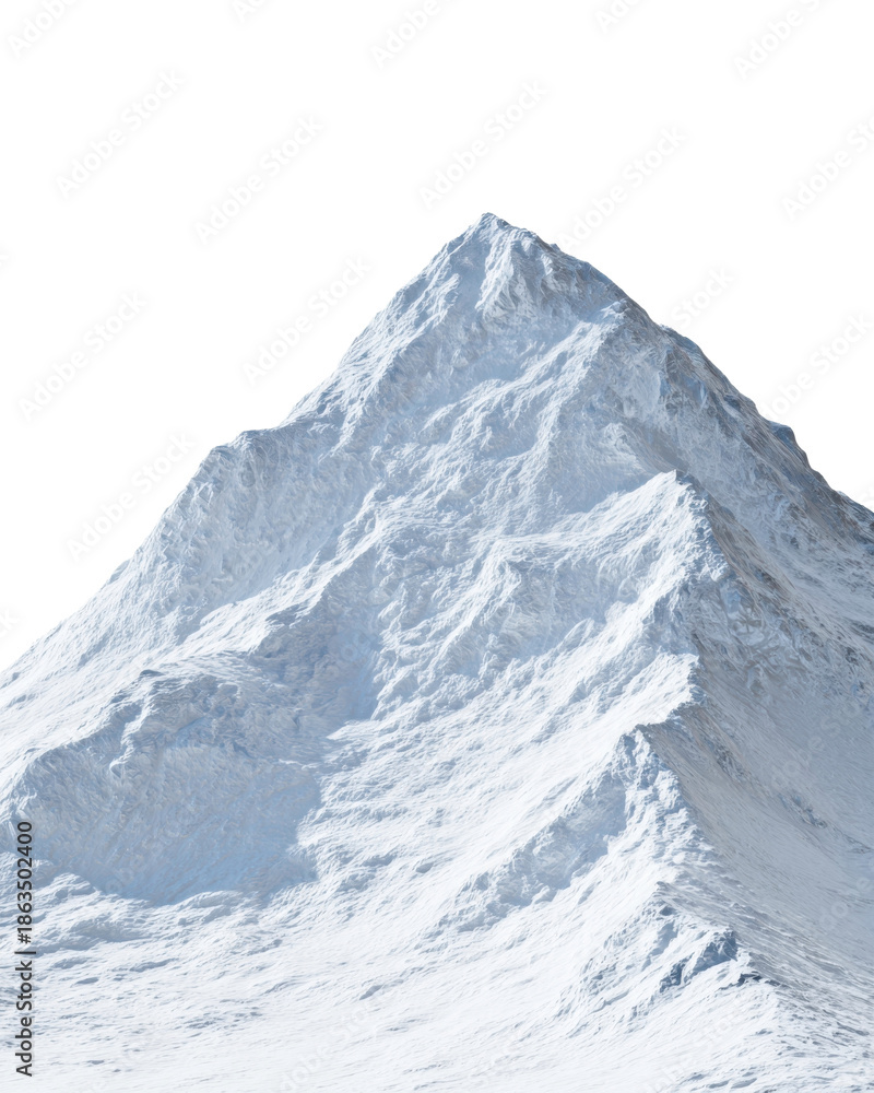 Obraz premium Illustration of a Snowy Mountain Peak