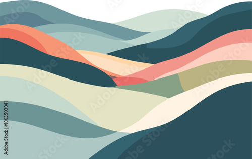 Abstract colorful background with wavy rainbow vector curves and a textured line design creating a vibrant summer banner or wallpaper backdrop