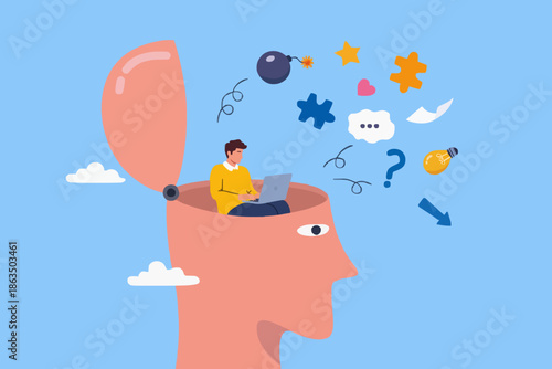 Open Mind With Laptop Inside