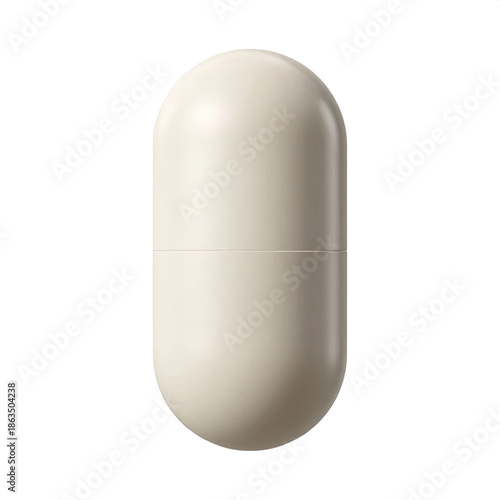 Abstract 3D Capsule Form in Cream Tones for Wellness and Healthcare