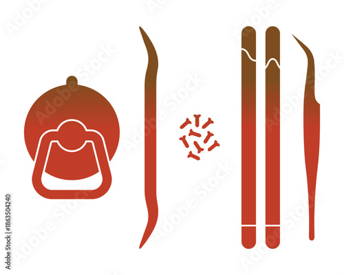 Electronic repair tools set vector illustration with pry bar and suction cup