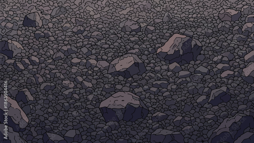 Obraz premium Stylized barren rocky ground texture featuring diverse pebbles and stones in muted tones