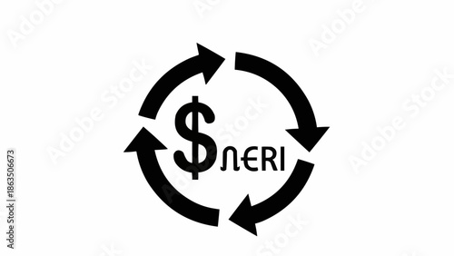 Dollar Sign Currency Exchange Cycle Symbol.