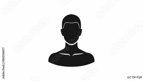 Silhouette of a persons head and shoulders.