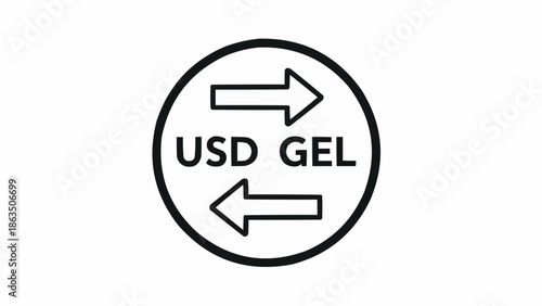 Usd Gel Currency Exchange Symbol Icon.