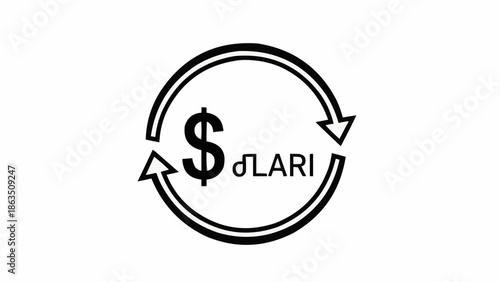 Dollar sign with circular arrows indicating exchange or circulation.