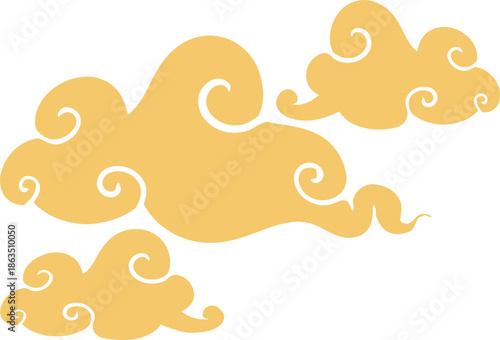 Yellow Clouds with Swirling Patterns.