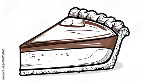 Delicious Slice of Pie Illustration with Creamy Layers.