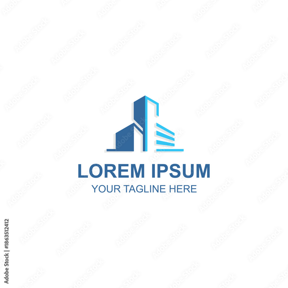 Fototapeta premium Modern Letter N Building Logo Design for Architecture and Construction Business with Creative Illustration