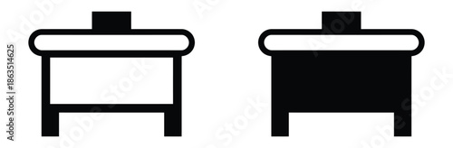 Simple modern coffee table in black and white line art,Simple Black And White Coffee Table Icons Vector Design Illustration,Coffee table icon vector design templates simple and modern