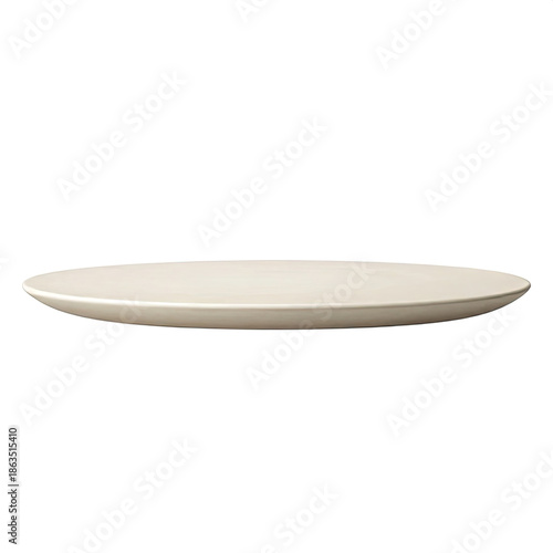 Minimalist 3D Thin Disk Podium with Smooth Cream Finish for Luxury Product Display and Aesthetic Mockup