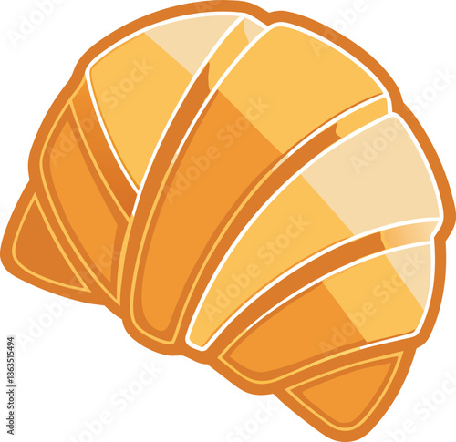 Delicious golden croissant pastry fresh from the oven