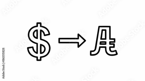 Dollar symbol to Australian dollar symbol currency exchange.