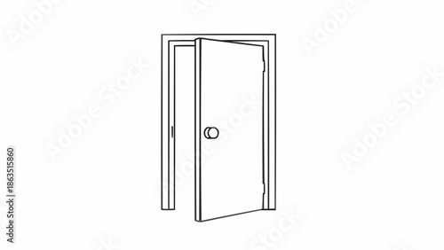 Open Doorway with a Single Door Ajar.