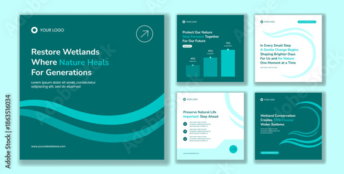 World Wetlands Day Flat Cartoon Hand Drawn Background for Social Media Post Illustration