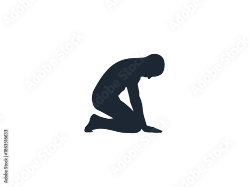 Humble Prostration Curve Silhouette Vector