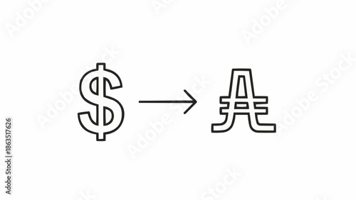Dollar symbol to Argentine peso symbol currency exchange.