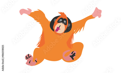 Orang-utan Vector Illustration. A vector illustration of a friendly Orangutan
