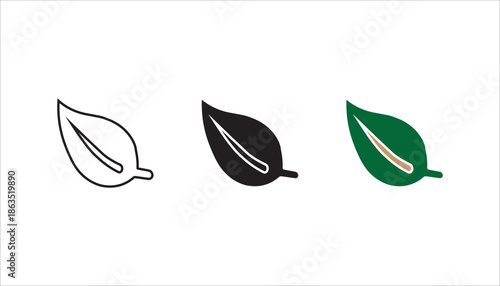ecology green leafs icon set on background	
