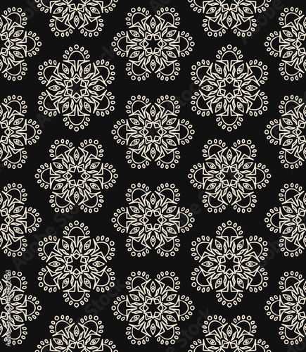 Elegant Geometric Line Art Seamless Vector Patterns 06 Black