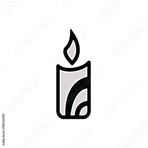 Simple Candle Icon – Minimal Flame Symbol for Light, Memory, and Decoration