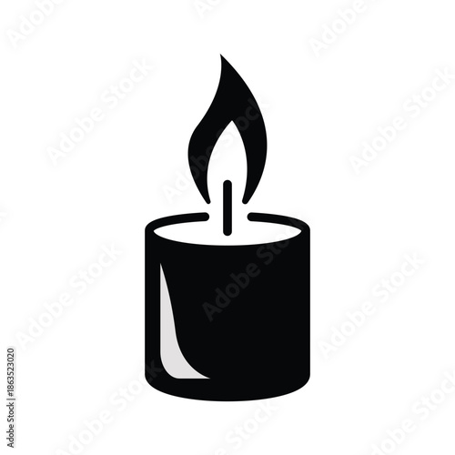 Simple Candle Icon – Minimal Flame Symbol for Light, Memory, and Decoration