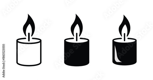 Simple Candle Icon – Minimal Flame Symbol for Light, Memory, and Decoration