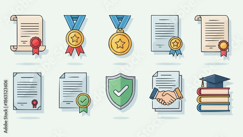 Collection of Education and Achievement Icons.