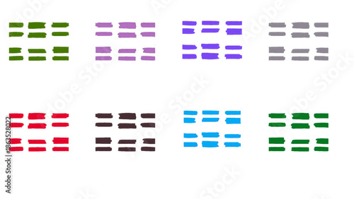 Colorful Equals Minimal Symbol, Abstract Equality Icon Set, Modern Balance Graphic Design, Multicolor Logic Sign Collection, Simple Comparison Visual Elements, Flat Equality Concept Art