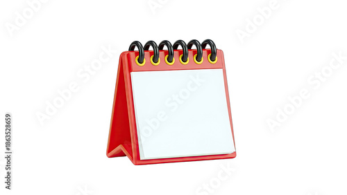 Red desk calendar with blank pages