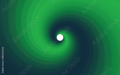 Green Abstract spiral wave gradient background with smooth gradient swirls in shades Modern hypnotic vortex design for digital art, wallpaper, or motion graphics swirling motion Hypnotic