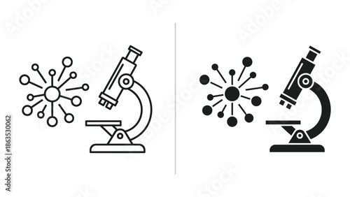 Microscope examining virus or bacteria
