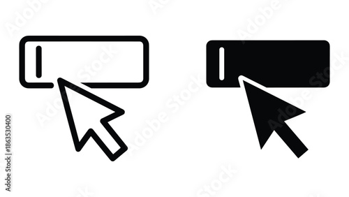 Click here button with mouse cursor icon