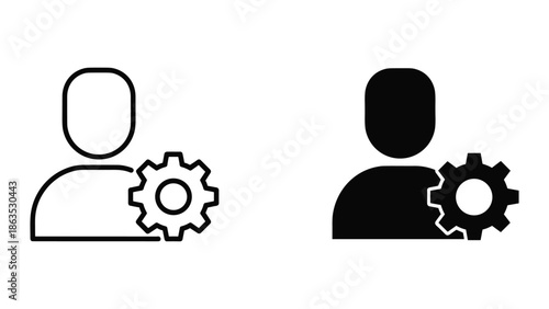 Person with gear icon representing configuration and setup
