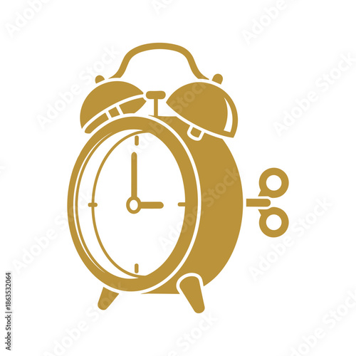 Gold Alarm Clock Icon