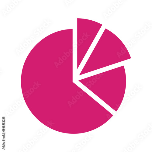 Pink Pie Chart Vector Illustration