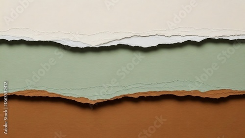 Layered textured background with torn paper edges in earthy tones