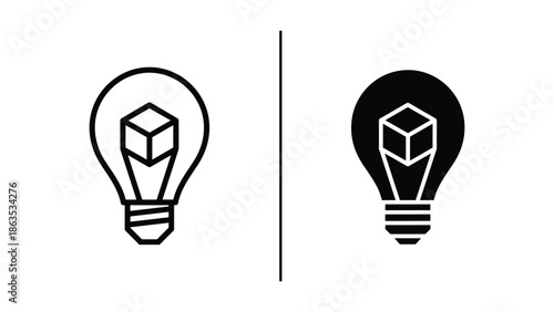Creative idea light bulb logo design