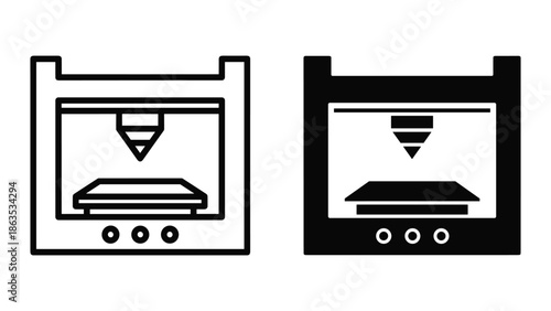 Simple 3d printer icon set