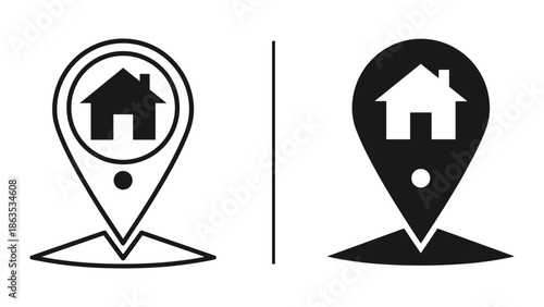 House location pin icon set