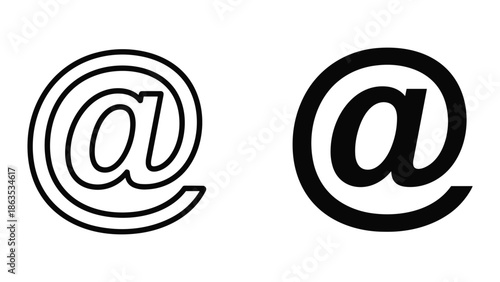 Email symbol icon set