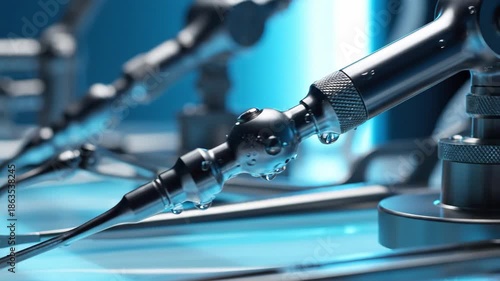 Robotic Surgical Instruments in Use During Medical Procedure