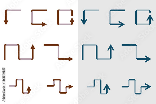 矢印 リボン風 パーツ シンプル セット 方向