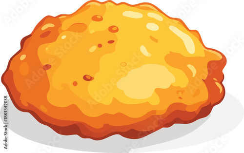 Crispy Golden Delight: A close-up shot of a tantalizing, golden-fried chicken patty, with a delightfully crispy crust.