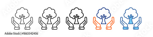 Tree Care Different Set Vector Icon