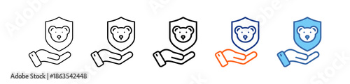Wildlife Protection Different Set Vector Icon