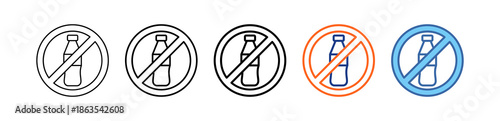Plastic Free Different Set Vector Icon